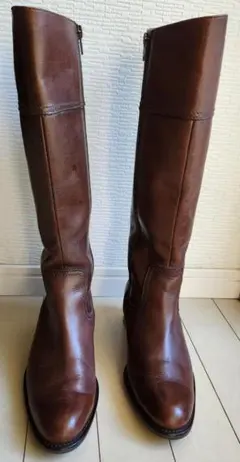 ing イング レディース ブラウンレザーロングブーツ 23EE 中古 送料無料