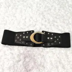 00s Studs rubber belt BLACK y2k Rock