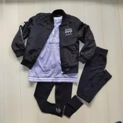 ボンバージャケットとレギンスセット 140女の子まとめ売り4点セット