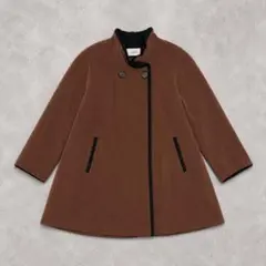 invalids ノーカラーコート ブラウン 7分袖 ロングコートのサムネイル