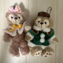ダッフィー＆シェリーメイ ぬいぐるみバッジ クリスマス