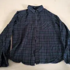 AZUL by moussy 長袖シャツ グリーン・ネイビーチェック