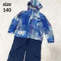 【nima】スノーウエアセット 140 クリスタル 幾何学柄 ブルー系