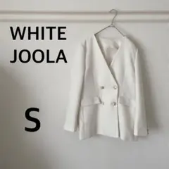 WHITE JOOLA 【洗える＆防シワ】金ボタンダブルツイードジャケットSのサムネイル