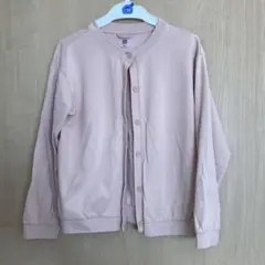 UNIQLO キッズ　130 ピンク カーディガン 長袖 前開き