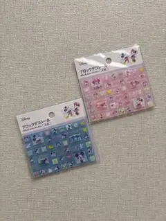 ミッキー ミニー　ブロックテコシール