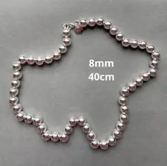 シルバー　SV925 ボールチェーン　ネックレス　8mm 40cm