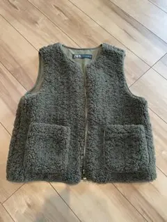 ZARA フリースジャケット XS オリーブグリーン
