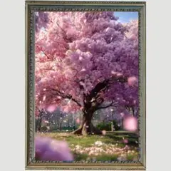 Ｐ1467 神秘の桜景　幸運と恩恵　【開運•風水•絵画風・ヒーリングアート】