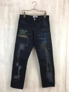 eye Junya Watanabe MAN ブラックデニムパンツ ツギハギ