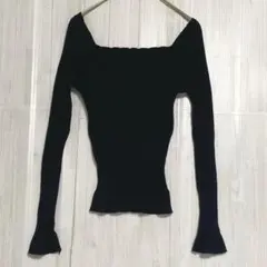 グレイル　スクエアネック リブニット　黒　L