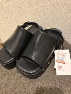 しまむら Helm スタッズサボサンダル ブラック Mサイズ