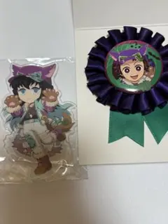 鬼滅の刃 ハロウィン アクリルスタンド 無一郎 コサージュ風 缶バッジ 炭治郎