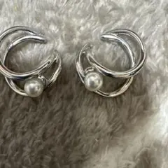 しまむら　シルバー パール イヤーカフ
