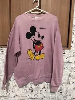 90sミッキーマウス プリント スウェット 薄紫