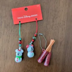 東京ディズニーリゾート 雪だるまストラップ チュロスキーホルダーセット