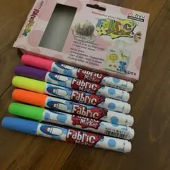 ファブリックマーカー6色セット・布ペンmarvy