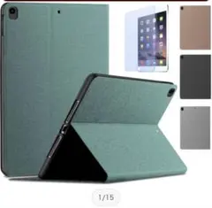 iPadケース グリーン 布製 スタンド機能付き　10.2