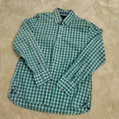 TOMMY HILFIGER グリーンチェックシャツ Lサイズ