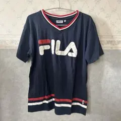 FILA ネイビー Tシャツ Vネック