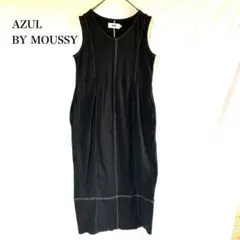 アズールバイマウジーノースリーブマキシワンピース ブラック ステッチデザイン