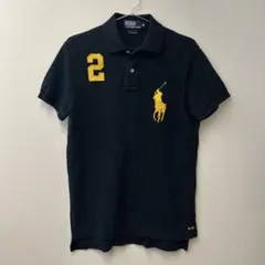 ポロバイラルフローレン　半袖ポロシャツ　ナンバリング　黒　M ビッグポニー