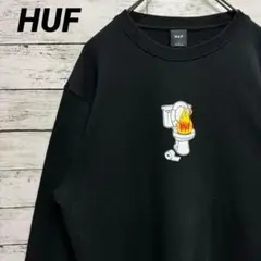 538a【美品】ハフ　センターロゴ　最高デザイン　人気のLサイズ　スウェット