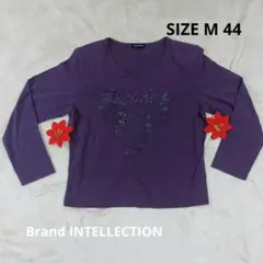 深紫トップス レディース(44)(M)/ワールド/長Tシャツ