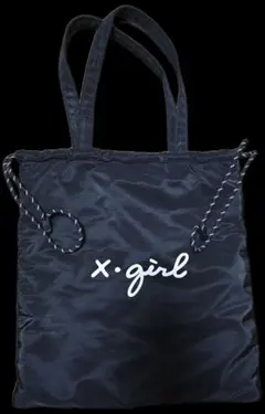 x.girl ロゴ入り 黒トートバッグ