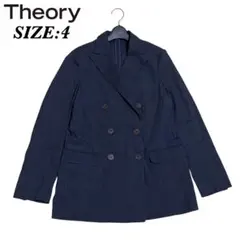 Theory　セオリー　大きいサイズ　4　リネン　ダブル　テーラードジャケット