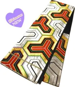 《1B114》＼初心者応援価格／ 袋帯 六通 ゴールド 黒 シルバー 414cm