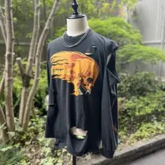 METALLICA メタリカ　スカルデザイン ダメージ加工　ロンT USA製