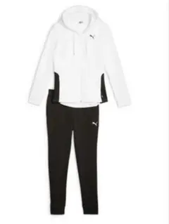 PUMA ジャージ上下セット ホワイト/ブラック　裏起毛
