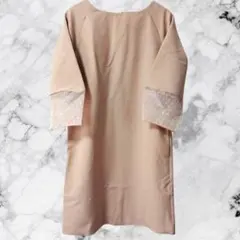 新品タグ付Airy Fairy New Yorkワンピース ピンク袖レースドット