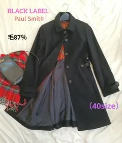 美品 BLACK LABEL Paul SmithバックプリーツAラインコート