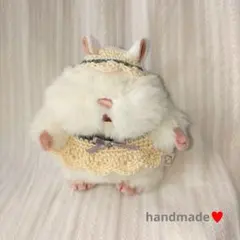 437 はむにぎりサイズ ぬい服 ヘッドドレスとスタイのセット