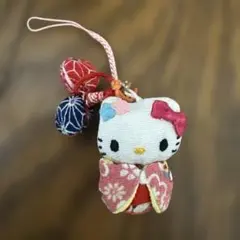 ハローキティ 着物 ストラップ ちりめん