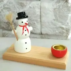 新品ドイツ エルツ 雪だるま キャンドルホルダー Echt erzgebirge