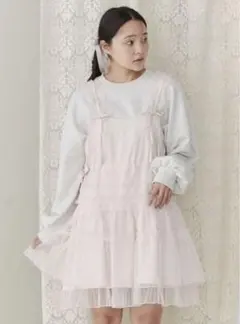 merry jenny メリージェニー　チュールドロストミニキャミワンピース