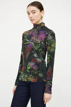 本人期dries van noten 花柄 ハイネック長袖トップス