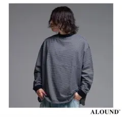 ALOUND ストライプ 長袖カットソー M ブラック