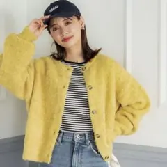 coca ニット カーディガン 長袖 前後2way ボレロ 羽織