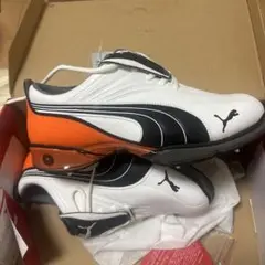 【未使用】Puma ゴルフシューズ スパイク ホワイト/オレンジ