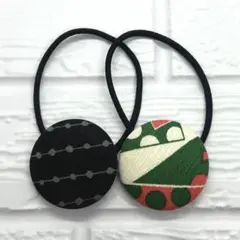 【194】ハンドメイド38mm くるみボタン　ヘアゴム