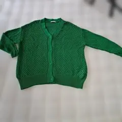 お値下げ中美品niko and ... グリーン カーディガン 透かし編み