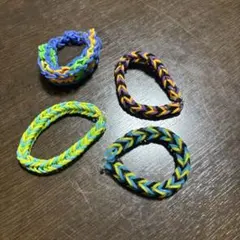 多色ゴム製ブレスレット4本セット