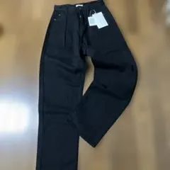 Classical Elf ブラックデニムチノタックセミワイドパンツ