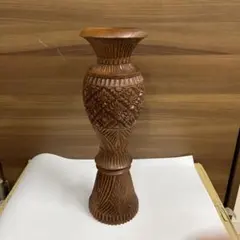 木彫の壺　木彫り花瓶　アジアン雑貨　エスニック雑貨　木彫りの置物　花瓶
