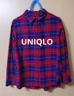 【美品】UNIQLO/ユニクロ∶赤チェック・ネルシャツ【М・即購入可】