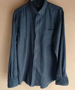 ブルーグレー 長袖ネルシャツ Lサイズ